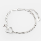 BRA UNISEX HEART LINE HALF THICK CHAIN HALF OVAL CHAIN