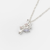 N DOUBLE FLOWER PINK GEM AND LEAF GEM