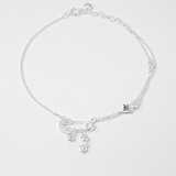 BRA SAFETY PIN NEEDLE TRIPLE DROP CZ GEM