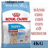 THỨC ĂN ROYAL CANIN Dành cho chó kích cỡ Medium (cân nặng tối đa từ 11 - 25 kg) và đang trong lứa tuổi Puppy từ 2 đến 12 tháng tuổi.