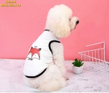 ÁO 3 LỖ CHO CHÓ MÈO HÌNH THÚ TRẮNG VIỀN ĐEN CỰC CUTE - SP005209