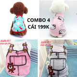 COMBO 4 ÁO 3 LỖ CHO CHÓ MÈO