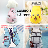 COMBO 4 ÁO 3 LỖ CHO CHÓ MÈO