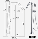 Vòi Bồn Tắm Đặt Sàn H5012