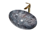 Chậu rửa mặt Ceramic Lavabo vân đá loại bầu dục