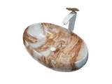 Chậu rửa mặt Ceramic Lavabo vân đá loại bầu dục