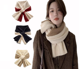 Khăn quàng cổ len đan dày cài chéo thắt nơ cho nữ thời trang cute nhiều màu sắc mềm mại giữ ấm mùa đông
