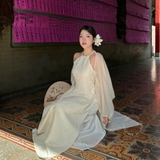 ÁO DÀI VÂN THANH CỔ YẾM ĐÍNH NGỌC TRAI ZAREEN ADI09