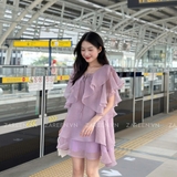 ĐẦM TƠ TAY BÈO THẮT NƠ ZAREEN DAX97