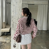 ÁO THUN SỌC CROPTOP TAY PHỒNG ZAREEN THU176