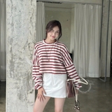 ÁO THUN SỌC CROPTOP TAY PHỒNG ZAREEN THU176