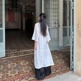 ÁO DÀI LINH LAN LỤA TẰM ĐÍNH NÚT ZAREEN ADI02