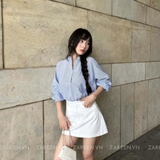 ÁO SƠ MI SỌC TAY DÀI BASIC ZAREEN SOM79