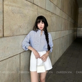 ÁO SƠ MI SỌC TAY DÀI BASIC ZAREEN SOM79