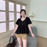 ÁO BABYDOLL XÔ THÊU NÚT GỖ ZAREEN VOA155