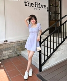 ĐẦM TAY PHỒNG DÁNG A ĐÍNH NÚT ZAREEN DAX92