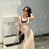 ĐẦM THUN 2 LỚP PHỐI VIỀN ZAREEN DAX102