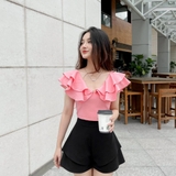 ÁO CỔ TIM BÈO 2 TẦNG ZAREEN VOA100