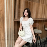 ĐẦM TAY PHỒNG DÁNG A ĐÍNH NÚT ZAREEN DAX92