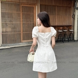 ĐẦM TAY PHỒNG DÁNG A ĐÍNH NÚT ZAREEN DAX92