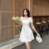 ĐẦM TAY PHỒNG DÁNG A ĐÍNH NÚT ZAREEN DAX92