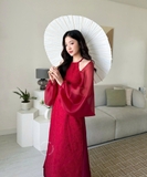 ÁO DÀI VÂN THANH CỔ YẾM ĐÍNH NGỌC TRAI ZAREEN ADI09