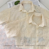 ÁO SƠ MI CROPTOP NƠ THÊU HOA ZAREEN SOM68