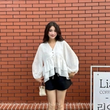 ÁO SƠ MI CROPTOP TAY PHỒNG ZAREEN SOM78