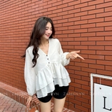 ÁO SƠ MI CROPTOP TAY PHỒNG ZAREEN SOM78