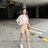ÁO SƠ MI CROPTOP NƠ THÊU HOA ZAREEN SOM68
