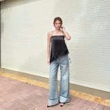 QUẦN JEANS ỐNG RỘNG ĐẮP LAI ZAREEN JEA152