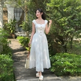 ĐẦM MAXI ĐÍNH NÚT 4 TẦNG ZAREEN DAX101