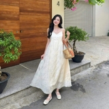 ĐẦM 2 DÂY TƠ THÊU HOA PHỐI REN ZAREEN DAX116