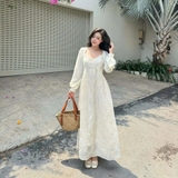 ĐẦM 2 DÂY TƠ THÊU HOA PHỐI REN ZAREEN DAX116