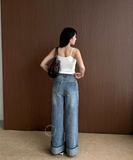 QUẦN JEANS ỐNG RỘNG ĐẮP LAI ZAREEN JEA152