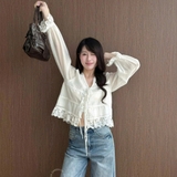 ÁO SƠ MI PHỐI REN THẮT NƠ ZAREEN SOM84