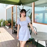 ĐẦM TAY PHỒNG DÁNG A ĐÍNH NÚT ZAREEN DAX92