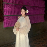 ÁO DÀI VÂN THANH CỔ YẾM ĐÍNH NGỌC TRAI ZAREEN ADI09