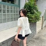 ÁO BABYDOLL TAY PHỒNG HOA NỔI ZAREEN VOA147