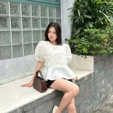 ÁO BABYDOLL TAY PHỒNG HOA NỔI ZAREEN VOA147
