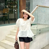 ÁO BABYDOLL TAY PHỒNG HOA NỔI ZAREEN VOA147