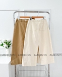 CHÂN VÁY KAKI DÀI XẺ VẠT SAU ZAREEN VAD16