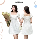 ĐẦM TAY PHỒNG DÁNG A ĐÍNH NÚT ZAREEN DAX92