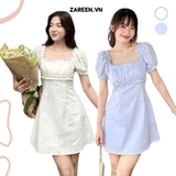 ĐẦM TAY PHỒNG DÁNG A ĐÍNH NÚT ZAREEN DAX92