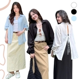 ÁO SƠ MI TAY DÀI CỘT NƠ ZAREEN SOM75