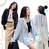 ÁO SƠ MI TAY DÀI CỘT NƠ ZAREEN SOM75