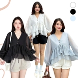 ÁO SƠ MI CROPTOP TAY PHỒNG ZAREEN SOM78