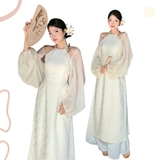 ÁO DÀI VÂN THANH CỔ YẾM ĐÍNH NGỌC TRAI ZAREEN ADI09