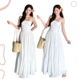ĐẦM 2 DÂY XẾP LY NGỰC DÁNG XÒE ZAREEN DAX121