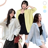 ÁO SƠ MI TAY DÀI CỘT NƠ ZAREEN SOM75
